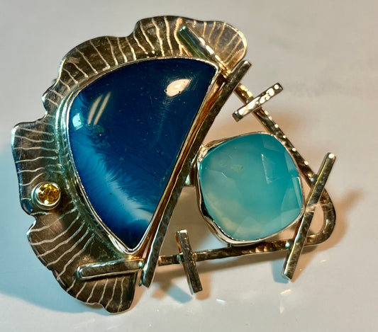 Signed Ruthie Cohen Sterling Silver Brooch/Pendant