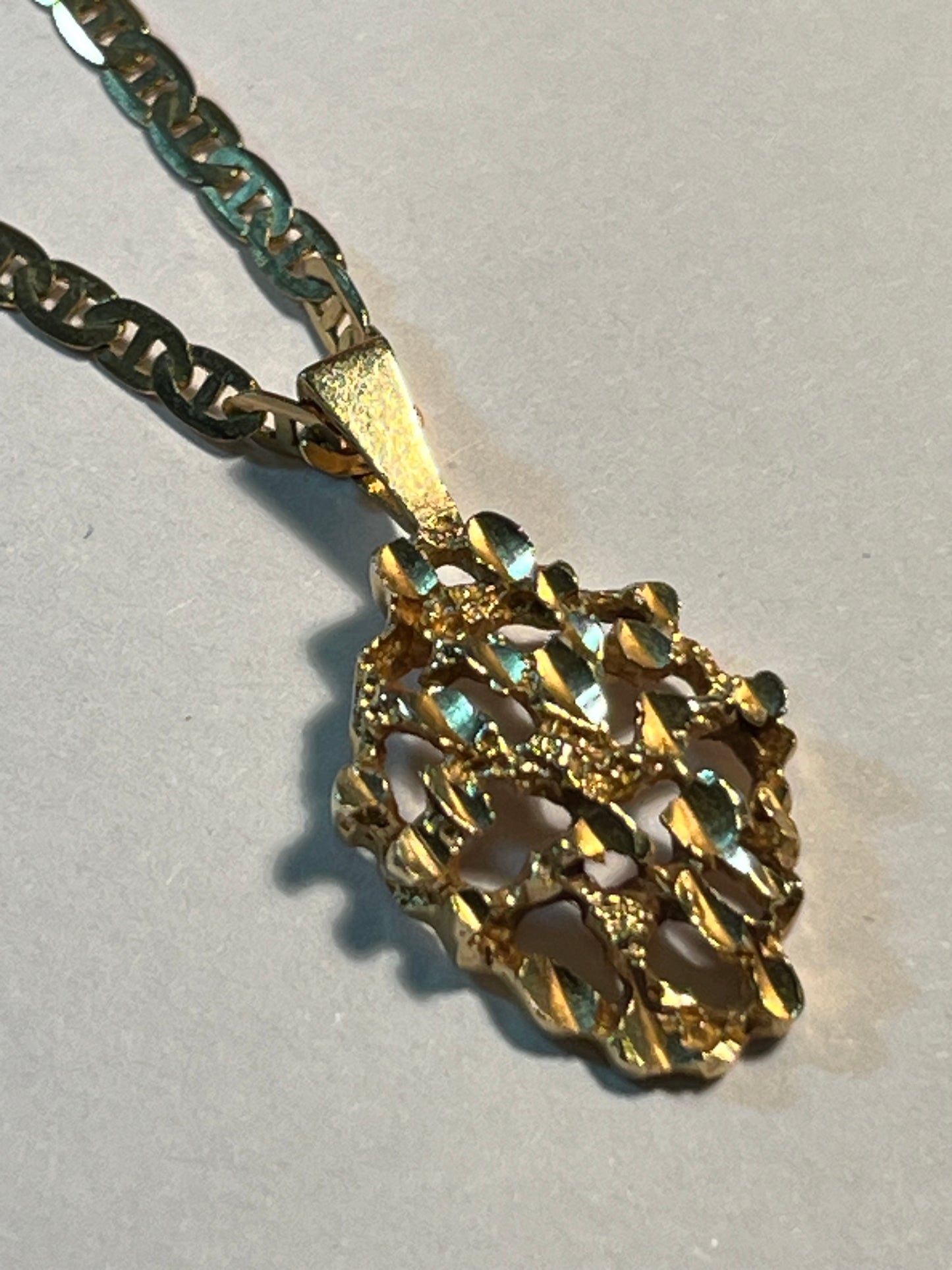 14K Gold Pendant & 10K Gold Chain