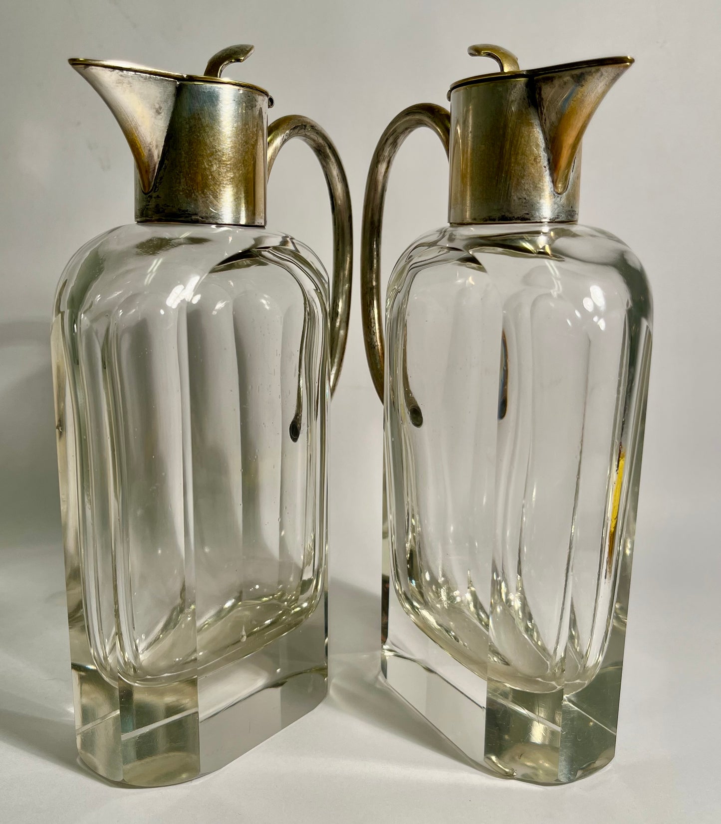 Pair of Art Deco Crystal Carafes