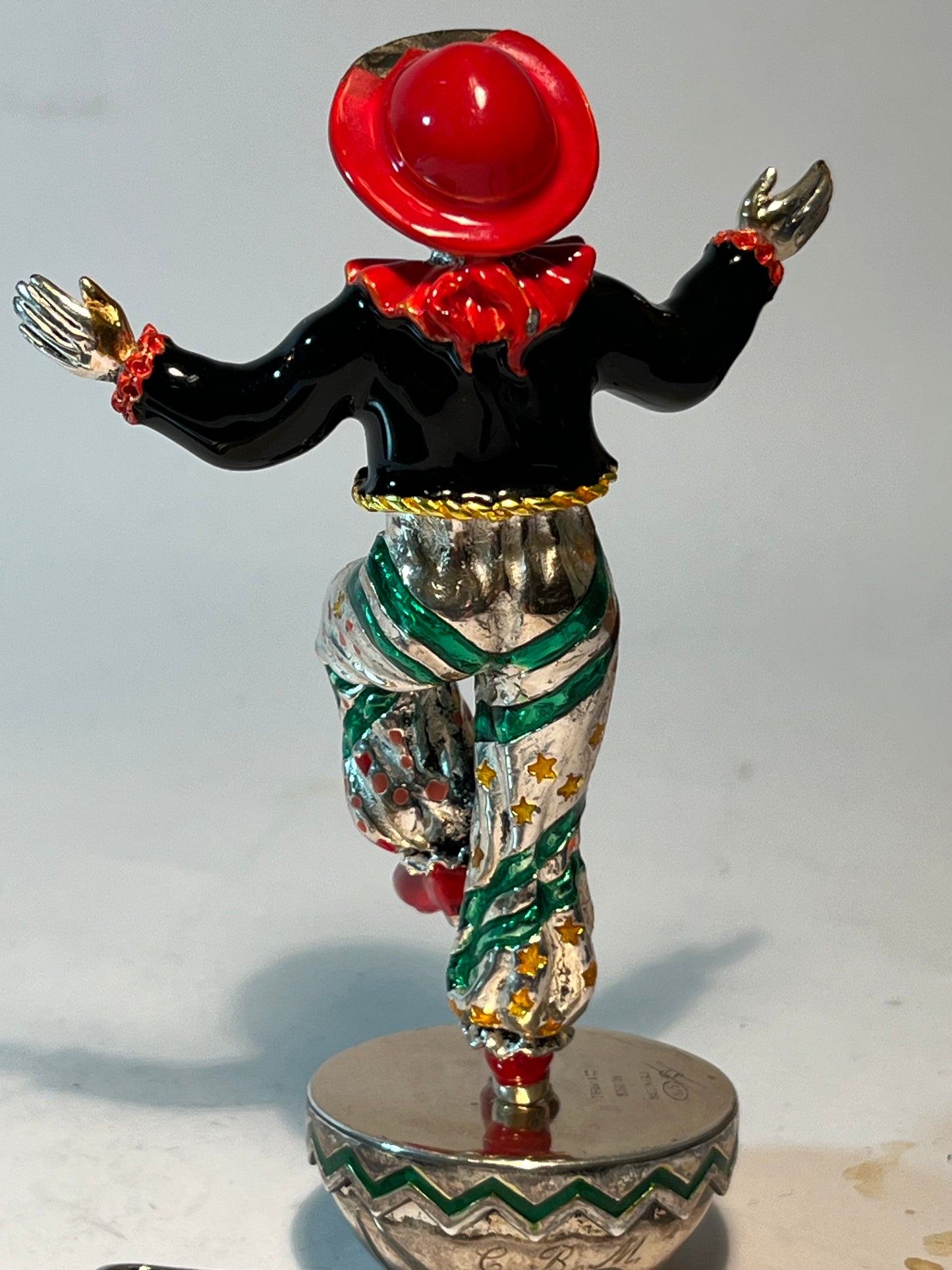Tiffany Sterling Silver Enameled Clown Figurine