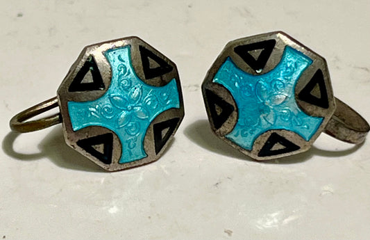 Vintage Enameled Earrings