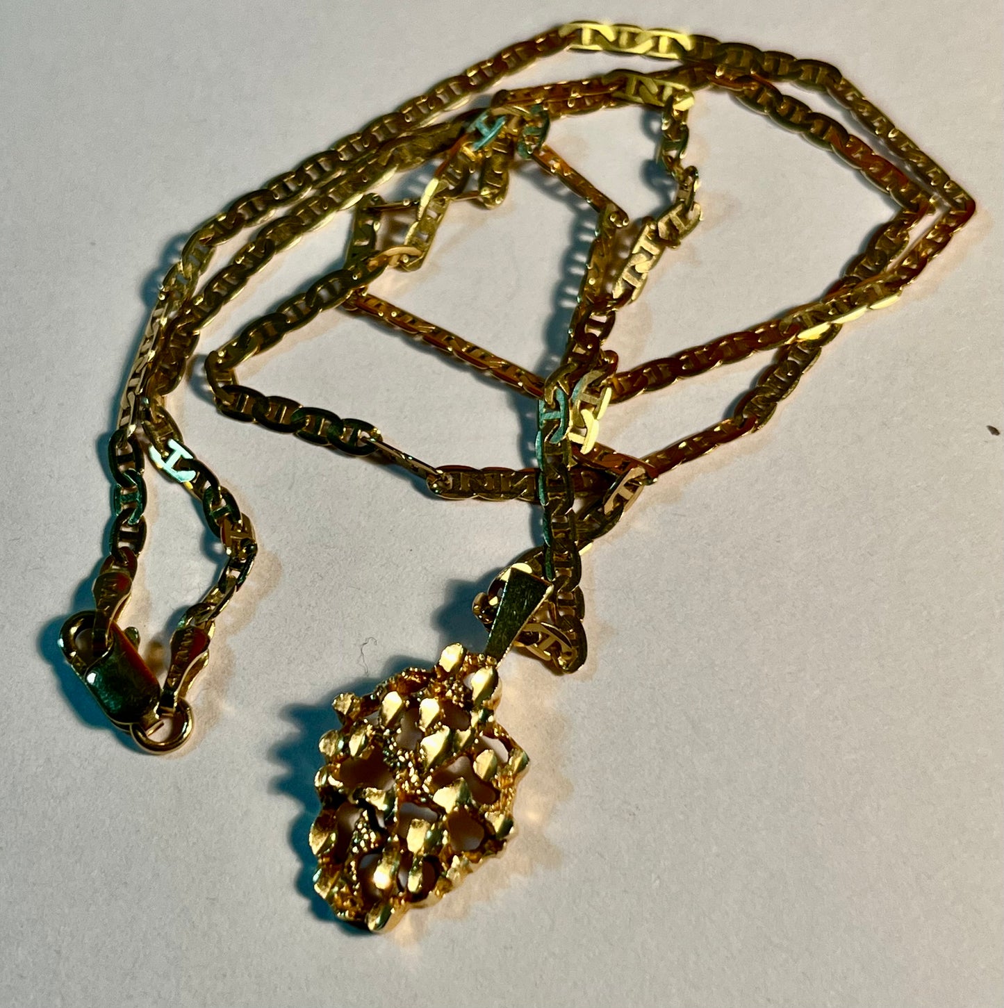 14K Gold Pendant & 10K Gold Chain