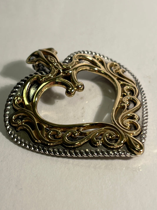 Carolyn Pollack Sterling Silver & Brass Heart Pendant