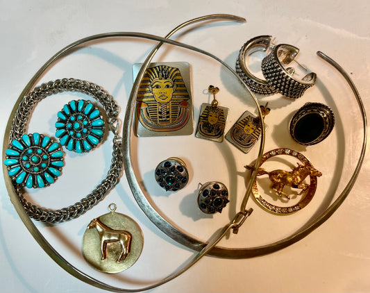 Assortment of Costume Jewelry Including Sterling Silver