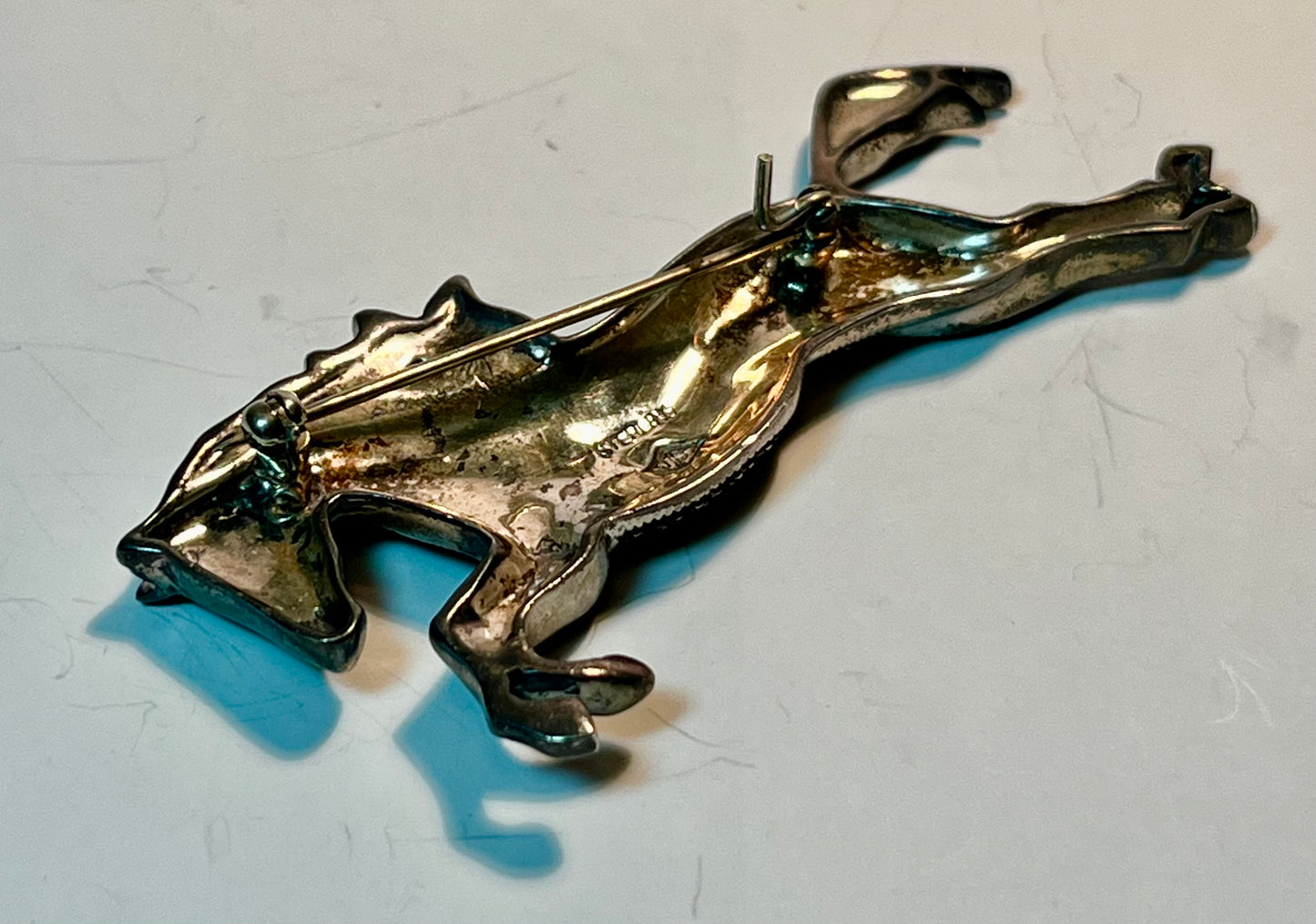 Sterling Silver & Marcasite Horse Brooch